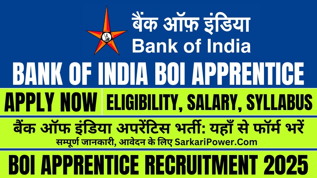 Bank of India BOI Apprentice Recruitment 2025