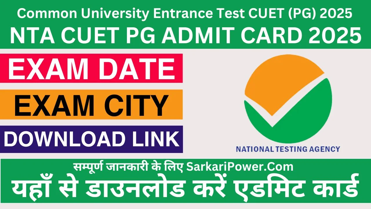 NTA CUET PG Admit Card 2025