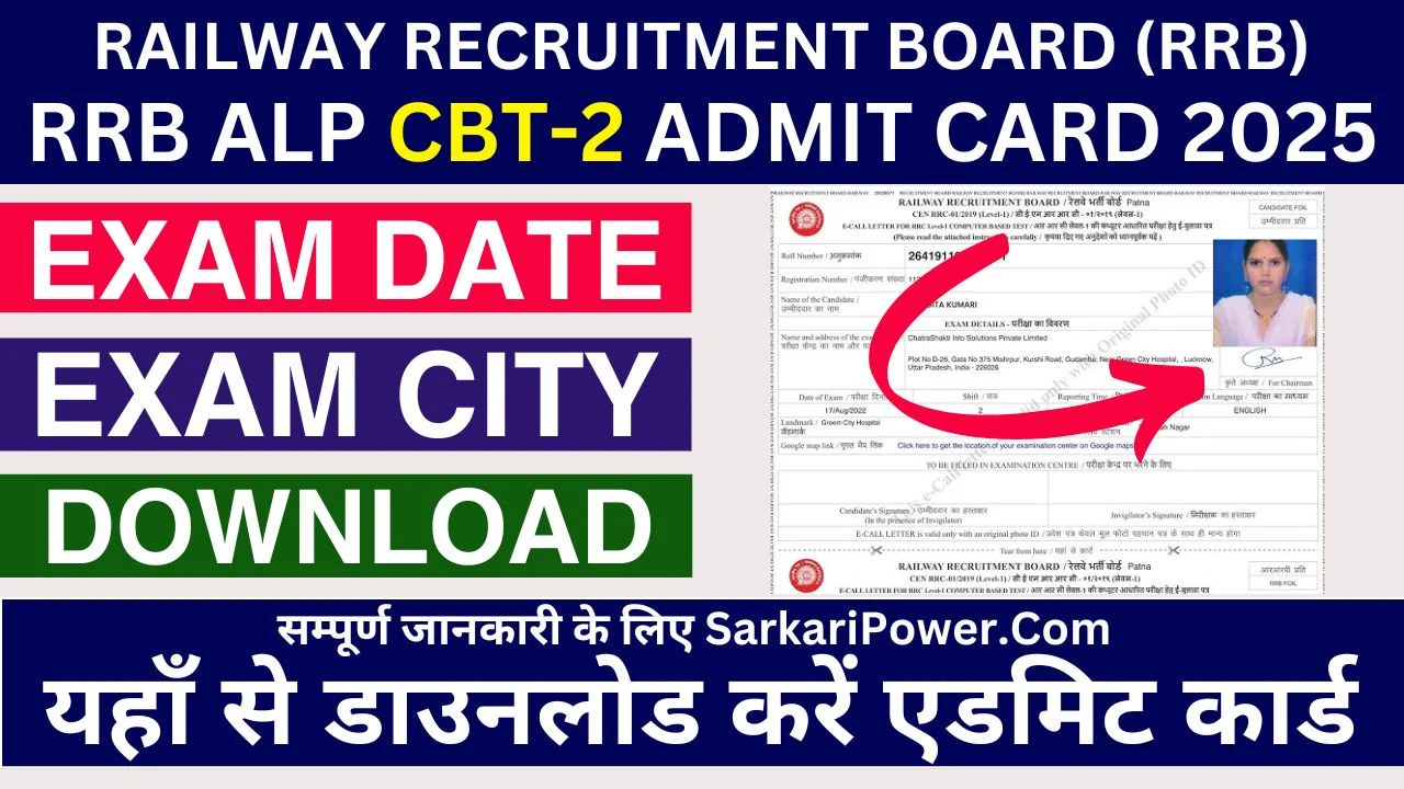 RRB ALP Admit Card 2025 for CBT 2